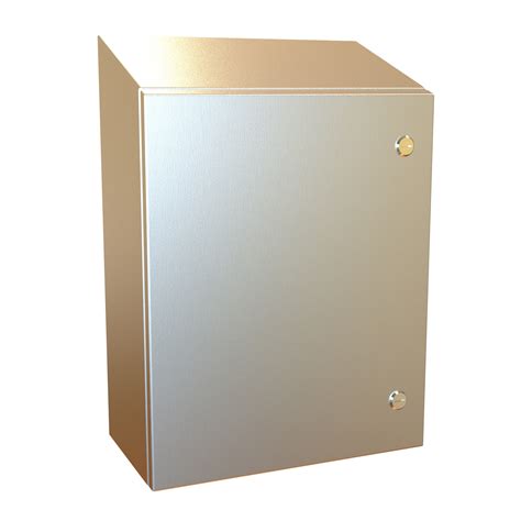 electrical enclosure on flat roof|Type 4X Stainless Steel Wallmount Enclosure w/ Sloped Top.